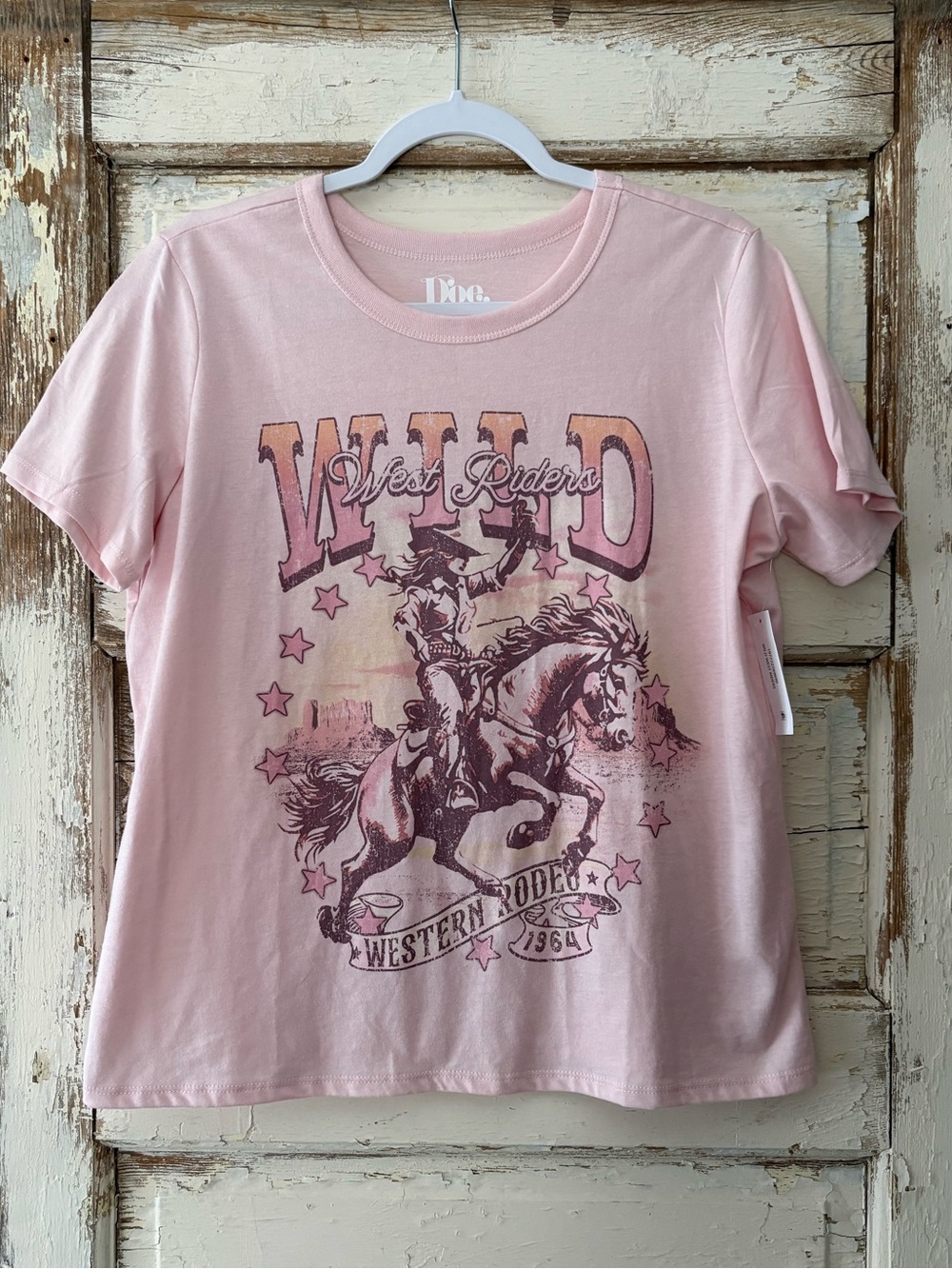 NWT Pink Graphic Tee w/Wild West Riders size L